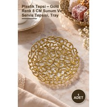 Yenilig 1 Adet Plastik Tepsi – Gold Renk 8 cm Sunum ve Servis Tepsisi, Tray