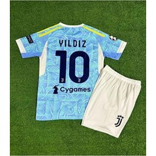 Juventus 2025/26 Yeni Sezon Kenan Yıldız Deplasman Çocuk Forması ( Mavi)1