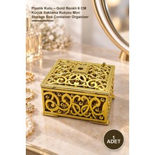 Yenilig 1 Adet Plastik Kutu – Gold Renkli 6 cm Küçük Saklama Kutusu Mini Storage Box Container Organizer