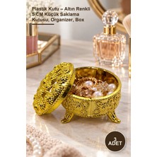 Yenilig 3 Adet Plastik Kutu – Altın Renkli 5 cm Küçük Saklama Kutusu, Organizer, Box