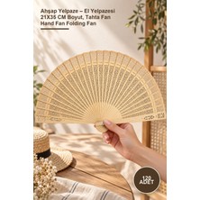 Yenilig 120 Adet Ahşap Yelpaze – El Yelpazesi 21X35 cm Boyut, Tahta Fan Hand Fan Folding Fan