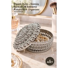 Yenilig 4 Adet Plastik Kutu – Gümüş Renk 9 cm Saklama Kutusu Box Organizer
