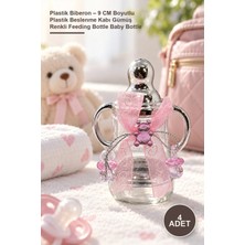 Yenilig 4 Adet Plastik Biberon – 9 cm Boyutlu Plastik Beslenme Kabı Gümüş Renkli Feeding Bottle Baby Bottle