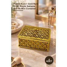 Yenilig 4 Adet Plastik Kutu – Gold Renk 8 Cm, Küçük Saklama Box ve Mini Container