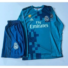 Yeni Sezon 2025/2026 Turkuaz Ronaldo Uzun Kollu Çocuk Forması 2 Li Set