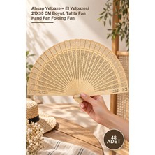 Yenilig 48 Adet Ahşap Yelpaze – El Yelpazesi 21X35 cm Boyut, Tahta Fan Hand Fan Folding Fan