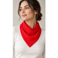 Herşey Nota Bayrak Kırmızısı 52X52 cm %100 Pamuk Fular Bandana Okul Tören Etkinlik Gösteri