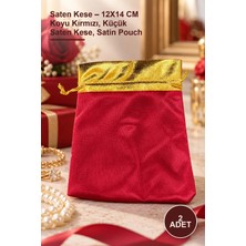 Yenilig 2 Adet Saten Kese – 12X14 cm Koyu Kırmızı, Küçük Saten Kese, Satin Pouch