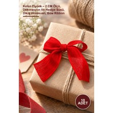 Yenilig 10 Adet Keten Fiyonk – 2 cm Ölçü, Dekorasyon ve Hediye Süsü, Dikiş Aksesuarı, Bow Ribbon