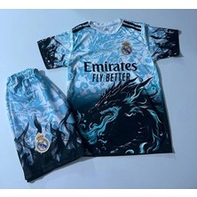 Real Madrid Ejderha Desenli Kylian Mbappe Özel Konsept Çocuk Forması (Beyaz Dragon) 5