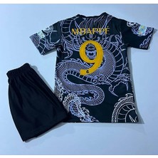 Real'madrid' Mbappe 9 Mavi Dragon Özel Tasarım Çocuk Futbol Forması Unisex
