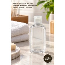 Yenilig 50 Adet Plastik Şişe – 50 ml Sıvı Taşıma, Kozmetik ve Numune Şişesi, Bottle, Container