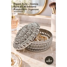 Yenilig 5 Adet Plastik Kutu – Gümüş Renk 9 cm Saklama Kutusu Box Organizer