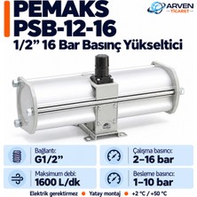 Pemaks Psb-12-16 1/2″ 16 Bar Pnömatik Basınç Yükseltici