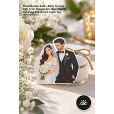 Yenilig 200 Adet Krem Kutusu Kartı – Hazır Kesimli 5ml Krem Kutuları Için Gelin Damat Tasarımlı Etiket Card Favor Tag