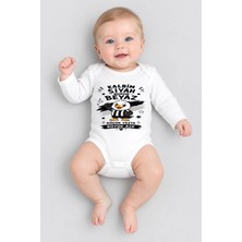 BEBEKİZ Kalbim Siyah Ruhum Beyaz Baskılı Taraftar Bebek Body Uzun Kollu Çıtçıtlı %100 Pamuk Unisex Bebek Zıbın