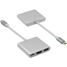Frisby FA-7656TC Type-C - HDMI + USB 3.0 Adaptör + Pd Şarj