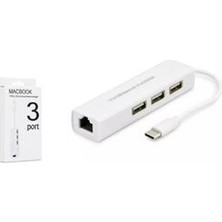 HCS Hadron HDX7007 Type-C Hub Combo 3-Usb + Lan Beyaz