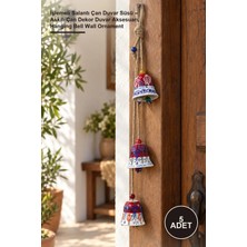 Yenilig 5 Adet Işlemeli Salantı Çan Duvar Süsü – Askılı Çan Dekor Duvar Aksesuarı, Hanging Bell Wall Ornament