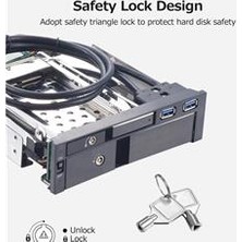 Oem 5,25" Dahili Çift Yuvalı Sabit Disk Kutusu 2,5+3,5 Inç Sata Hdd-Ssd Muhafaza Aletsiz Tasarım