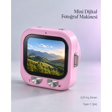 Günlük ve Seyahat Kullanımı Için Ekranlı Pembe Mini Dijital Kamera - Lisinya