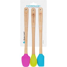 Sılver Crest Silver Crest Spt-03 3 Lu Renkli 26CM Uzun Silikon Bambu Spatula Seti