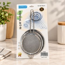Royaleks 3 Parça Metal Süzgeç 14-16-18 cm