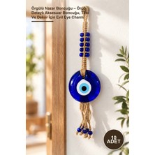 Yenilig 10 Adet Örgülü Nazar Boncuğu – Örgü Detaylı Aksesuar Boncuğu, Takı ve Dekor Için Evil Eye Charm