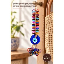 Yenilig 1 Adet Yüzüklü Makrome Nazar Boncuğu – Makrome Tasarım, Takı ve Süsleme Için Nazar Boncuğu, Evil Eye Charm