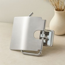 Royaleks Geniş Kapaklı Metal Wc Kağıtlığı (Yapışkanlı Montaj)