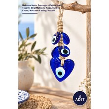 Yenilig 5 Adet Makrome Nazar Boncuğu – Kalpli Küpeli Tasarım, El Işi Makrome Küpe, Evil Eye Charm, Macrame Earring, Nazarlık