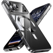 Teknomoda Apple iPhone 18 Pro Kılıf Kamera Lens Korumalı Renkli Magsafe Şeffaf Silikon Siyah