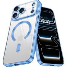Teknomoda Apple iPhone 18 Pro Kılıf Kamera Lens Korumalı Renkli Magsafe Şeffaf Silikon Mavi