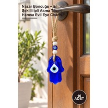 Yenilig 10 Adet Nazar Boncuğu – El Şekilli Ipli Asma Tılsım Hamsa Evil Eye Charm