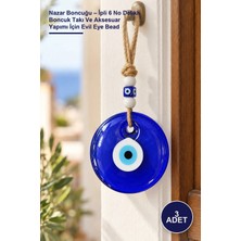Yenilig 3 Adet Nazar Boncuğu – Ipli 6 No Delikli Boncuk Takı ve Aksesuar Yapımı Için Evil Eye Bead