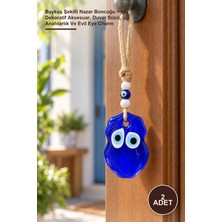 Yenilig 2 Adet Baykuş Şekilli Nazar Boncuğu – Ipli Dekoratif Aksesuar, Duvar Süsü, Anahtarlık ve Evil Eye Charm