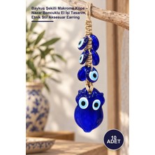 Yenilig 10 Adet Baykuş Şekilli Makrome Küpe – Nazar Boncuklu El Işi Tasarım, Etnik Stil Aksesuar Earring