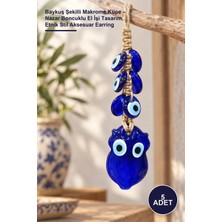 Yenilig 5 Adet Baykuş Şekilli Makrome Küpe – Nazar Boncuklu El Işi Tasarım, Etnik Stil Aksesuar Earring