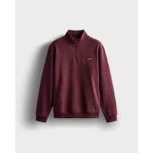 Ellesse Fermuarlı Bordo Erkek Sweatshirt 6WM1010