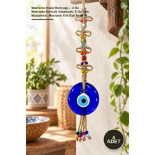 Yenilig 4 Adet Makrome Nazar Boncuğu – 4 No Makrome Boncuk Aksesuarı, El Işi Takı Malzemesi, Macrame Evil Eye Bead