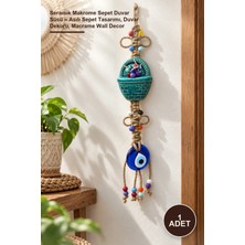 Yenilig 1 Adet Seramik Makrome Sepet Duvar Süsü – Asılı Sepet Tasarımı, Duvar Dekoru, Macrame Wall Decor