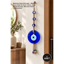 Yenilig 1 Adet Makrome Nazar Boncuğu – Makrome Duvar Süsü ve Duvar Askısı, Nazar Amulet Evil Eye, Macrame Dekor