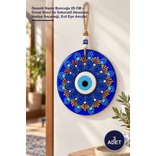 Yenilig 3 Adet Desenli Nazar Boncuğu 25 cm – Duvar Süsü ve Dekoratif Aksesuar, Hediye Seçeneği, Evil Eye Amulet
