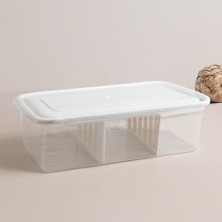 Royaleks Şeffaf Plastik Buzdolabı Organizeri 6 Litre Kapaklı 3 Bölmeli