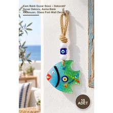 Yenilig 10 Adet Cam Balık Duvar Süsü – Dekoratif Duvar Dekoru, Asma Balık Aksesuarı, Glass Fish Wall Decor