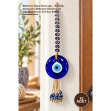 Yenilig 10 Adet Makrome Nazar Boncuğu – Boncuk Aksesuarı, Makrome Süsleme ve Takı Malzemesi, Evil Eye Bead
