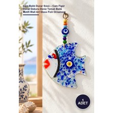 Yenilig 1 Adet Cam Balık Duvar Süsü – Cam Figür Duvar Dekoru Deniz Temalı Balık Motifi Wall Art Glass Fish Ornament