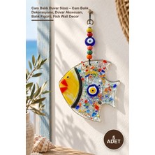 Yenilig 5 Adet Cam Balık Duvar Süsü – Cam Balık Dekorasyonu, Duvar Aksesuarı, Balık Figürü, Fish Wall Decor
