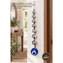 Yenilig 1 Adet Makrome Nazarlık Duvar Süsü – Metalik Filli Tasarımlı Duvar Dekoru, Nazar Boncuğu, Wall Hanging
