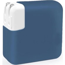 Str Store Apple ile Uyumlu Güç Adaptörü Silikon Kılıf 85 W, 87 W - ve 96 W Usb-C Güç Adaptörü Silikon Kılıf Koruma Macbook ile Uyumlu Güç Adaptörü Renkli Kılıf (Lacivert, 85W)